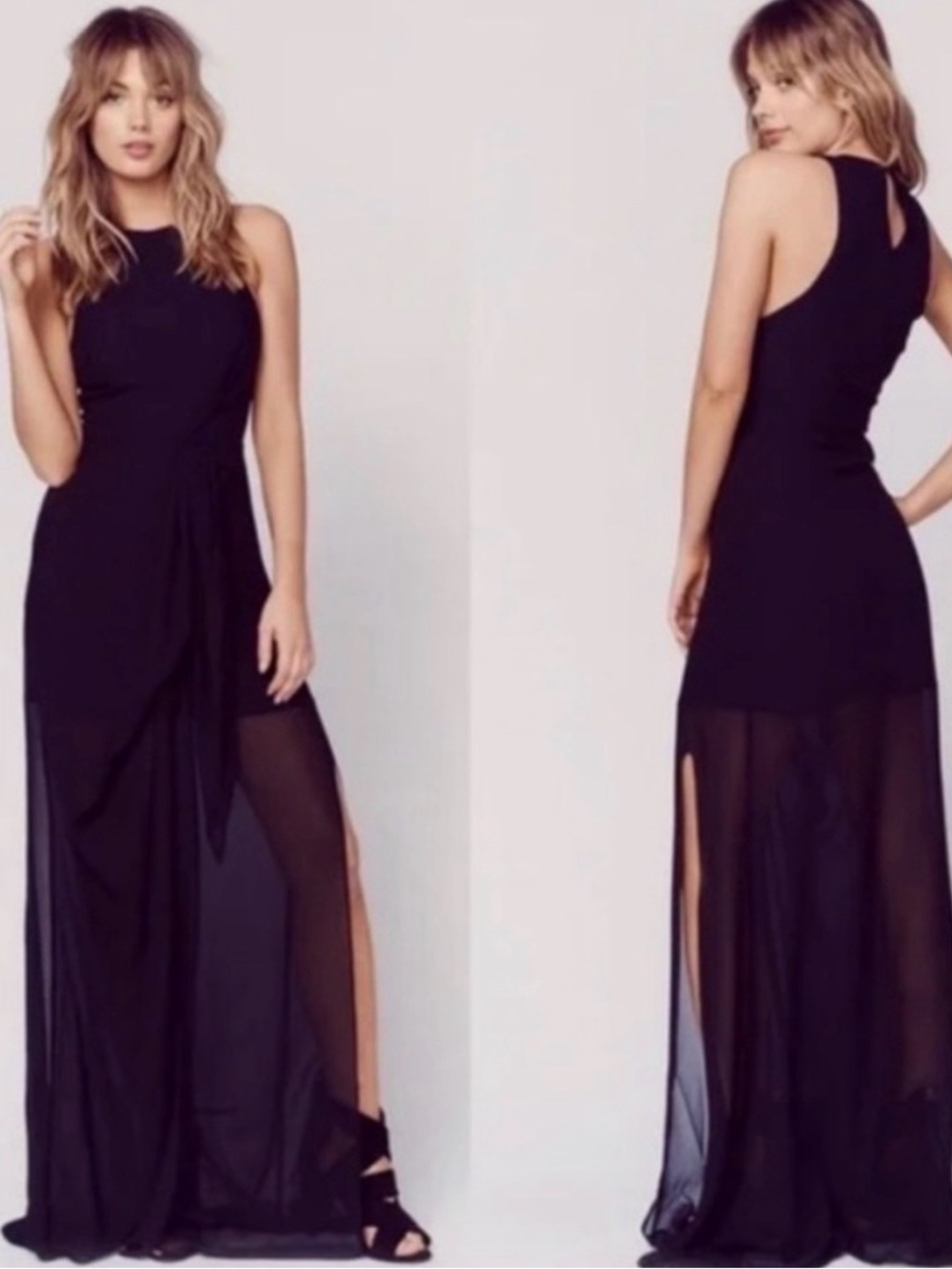 The Jetset Dairies Sandstorm Twist Maxi Black Dress